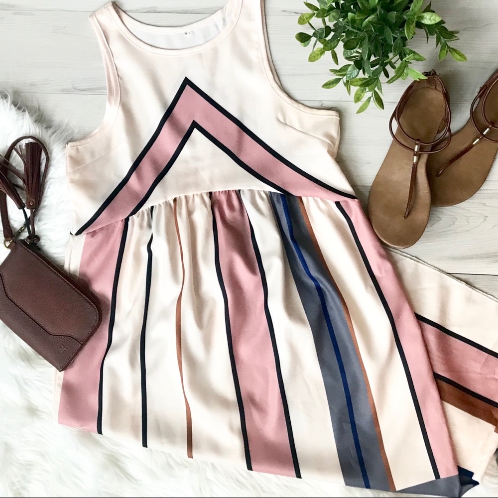 New Empire Waist Striped Dress